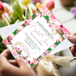 Möhippa Blommigt Ro Grönt Rosa Rand Inbjudningar