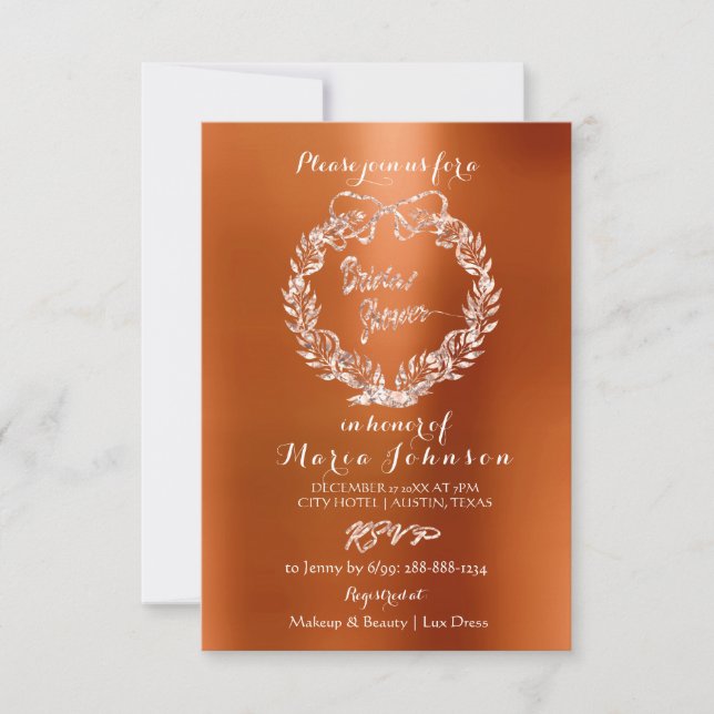 Möhippa Blommigt Utandning Orange Rosa ros Inbjudningar (Framsida)