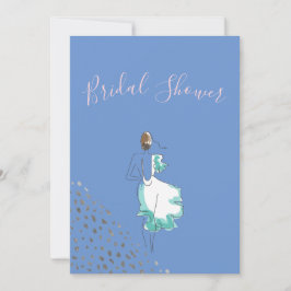 Möhippa Blue Rosa White Simple Inbjudningar