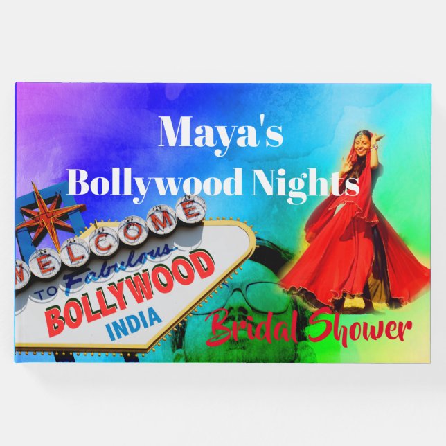 Möhippa Bollywood indisk färgstark modern Gästböcker (Framsida)