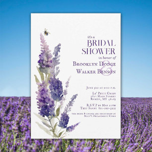 Möhippa Botanical Lavender Blommigt Lila Inbjudningar