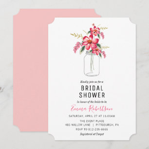 Möhippa Bouquet Mason Burk Shower-inbjudan Inbjudningar