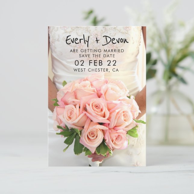 Möhippa Bouquet Spara datum Inbjudningar (Stående Fram)
