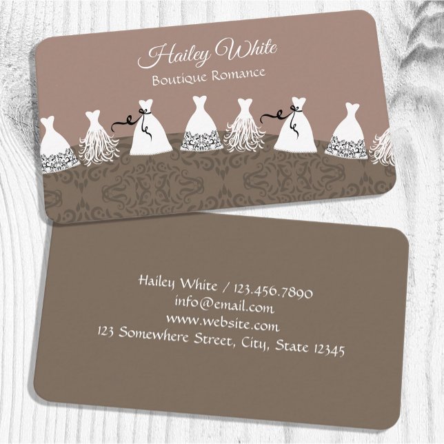 Möhippa Boutique Bröllop Visitkort (Bridal Boutique Wedding Business Cards)