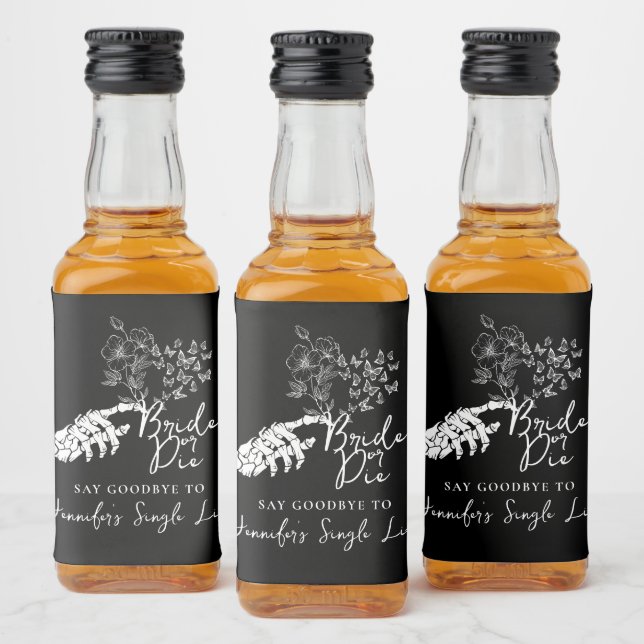 Möhippa Bride or Die Gothic Heart  Spritflaskor Etikett (Flaskor)
