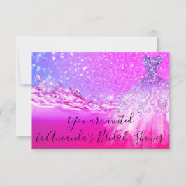 Möhippa Bright Rosa Dress Glitter Ombre Inbjudningar