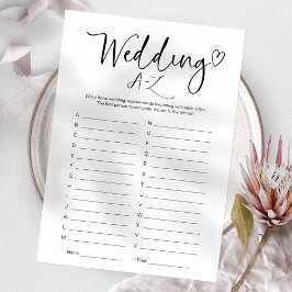 Möhippa Bröllop A-Z-spel Inbjudningar