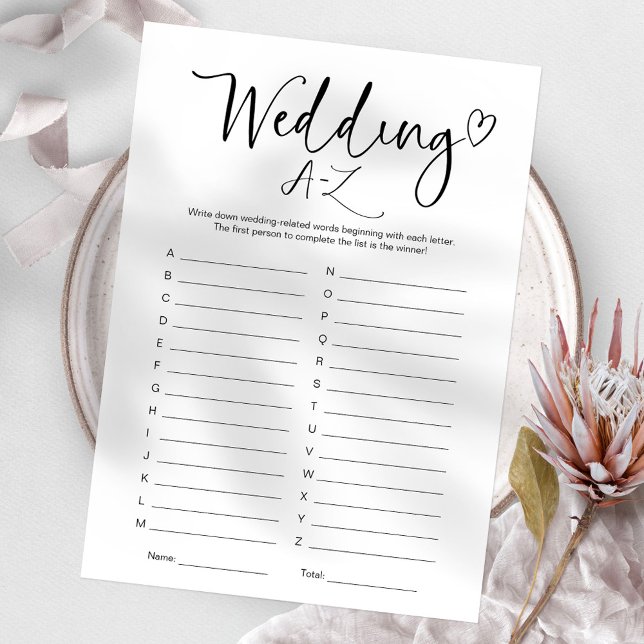 Möhippa Bröllop A-Z-spel Inbjudningar (Skapare uppladdad)