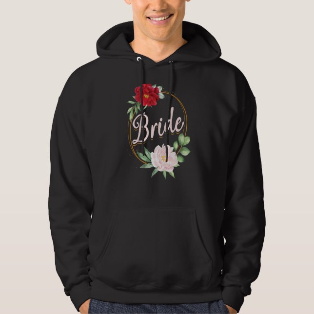 Möhippa Bröllop Brudvisning Blommig Br Hoodie (Framsida)