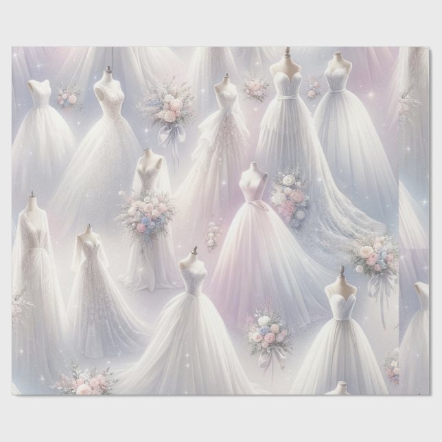 Möhippa Bröllop Dress Pastel Glitter Ljus Presentpapper (Platt)
