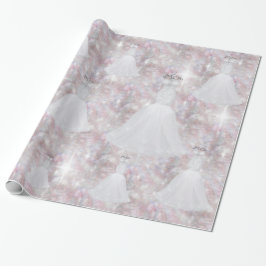 Möhippa Bröllop Dress Pastel Glitter Ljus Presentpapper