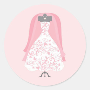 Möhippa Bröllop Dress Stickers Runt Klistermärke