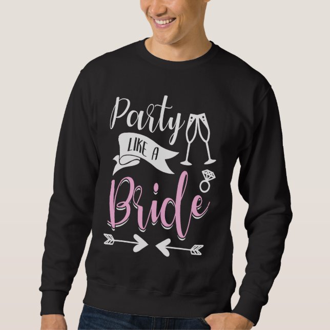 Möhippa Bröllop Gift Bachelor Brud Att Vara Brudtä Lång Ärmad Tröja (Framsida)