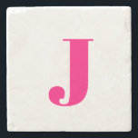 Möhippa Bröllop Gift Rosa Monogram Namn Stenunderlägg<br><div class="desc">Designad med textmallen för inledande monogrammet,  gör det till en underbar personlig-gåva eller partiförmån!</div>
