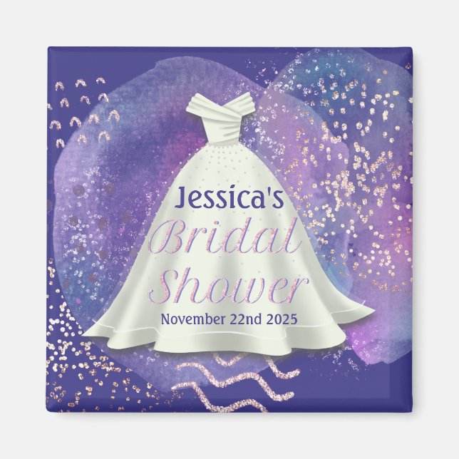 Möhippa Bröllop Gown Lila & Ro Guld Glam Glam Magnet (Framsidan)