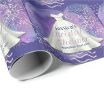 Möhippa Bröllop Gown Lila & Ro Guld Glam Glam Presentpapper<br><div class="desc">Möhippa Bröllop Gown Lila Watercolor och Ro Guld Glitter Accents - Anpassningsbar gjord med namn i den brud som ska vara och datum för hennes evenemang.</div>