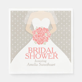 Möhippa bröllop klänning korall grått-blöjor pappersservett