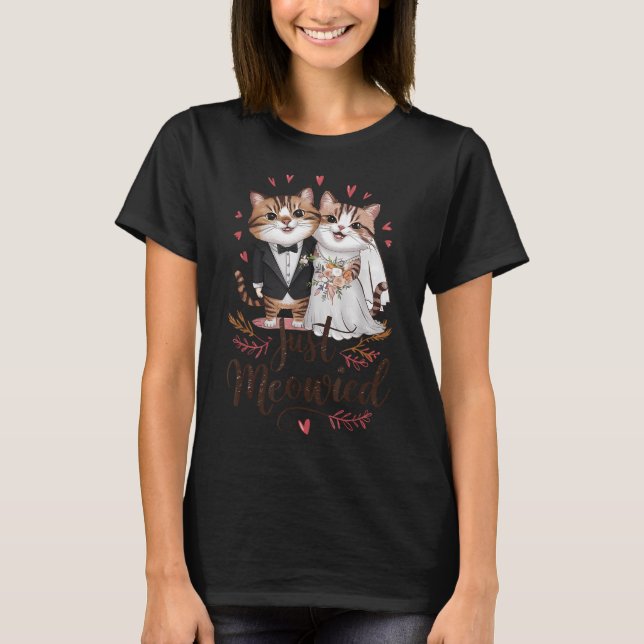 Möhippa Bröllopsfest Brud Brudgum Katter Bara M T Shirt (Framsida)
