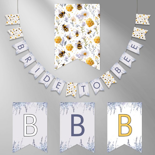 Möhippa Brud att bli Bina Honungsbin Lavendel Vimplar (Skapare uppladdad)