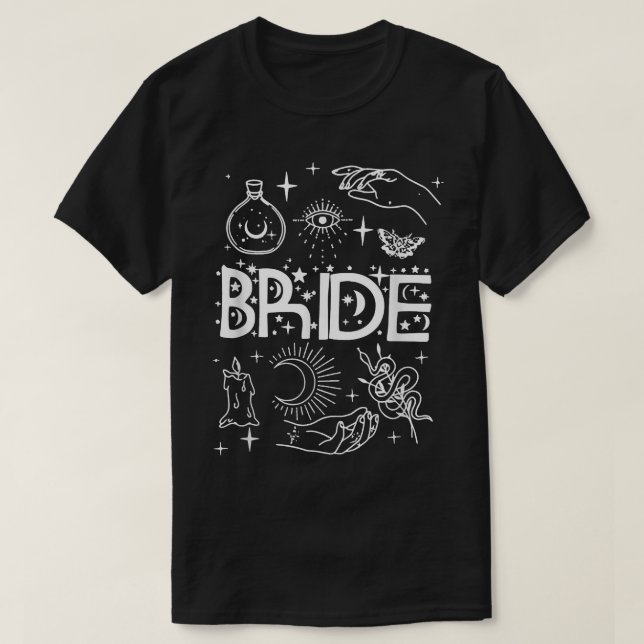 Möhippa Brud & Brudtjejer Tjej Häxa  T Shirt (Design framsida)