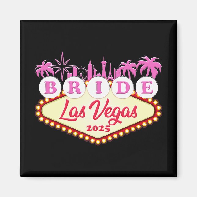 Möhippa Brud Las Vegas 2025 Sängvätning  Magnet (Framsidan)