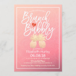Möhippa Brunch Bubly Guld Pineapple par Inbjudningar