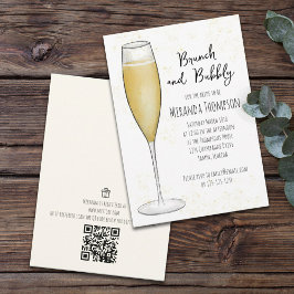 Möhippa Brunch Bubly QR Code Gift Registry Inbjudningar