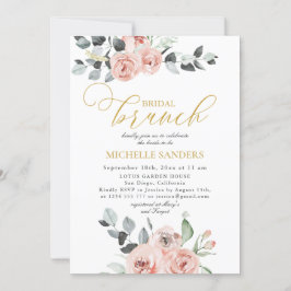 Möhippa Brunch Eucalyptus Dusty Ro Blommigt Inbjudningar