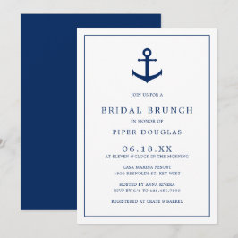 Möhippa Brunch för den blå Eleganten Nautical Anch Inbjudningar