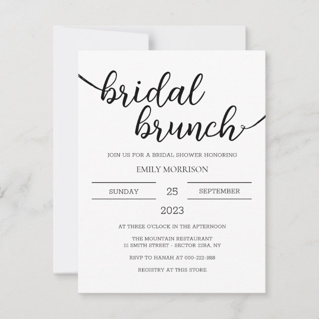 Möhippa Brunch-inbjudan Boho Inbjudningar (Framsida)