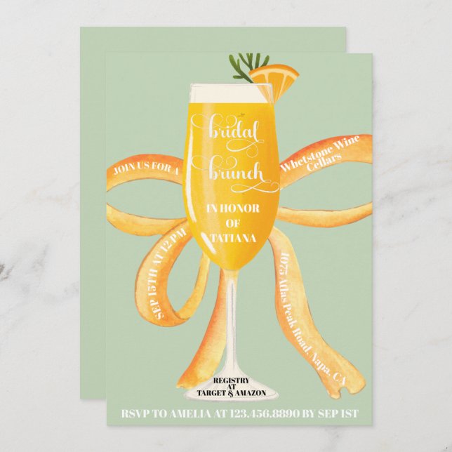 Möhippa Brunch Möhippa Inbjudningar (Fram/baksida)