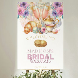 Möhippa Brunch Pastel Rosa Guld Anpassningsbar Väl Poster