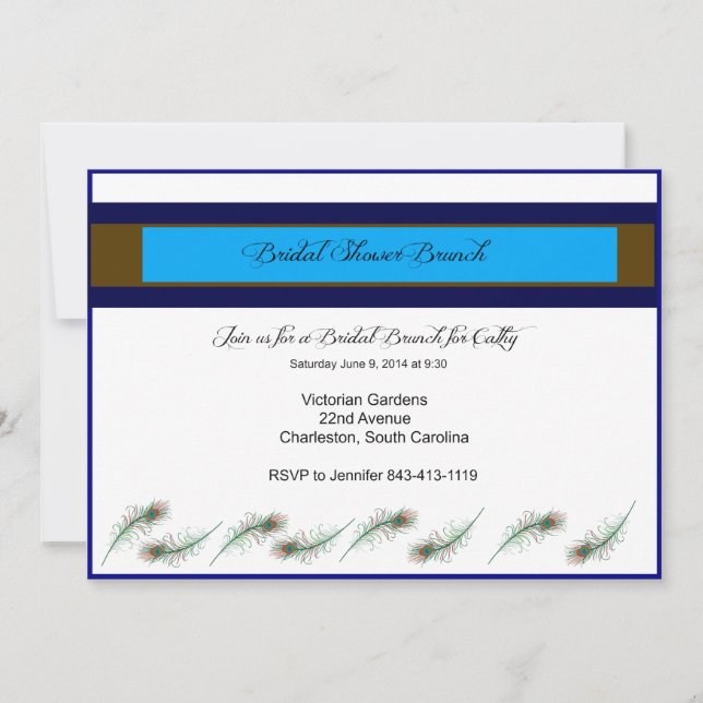 Möhippa Brunch Peacock Inbjudan (Framsida)