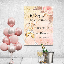 Möhippa brunch ro blommigt välkommen poster