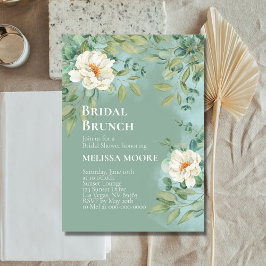 Möhippa Brunch Silver Sage Eucalyptus Flower Inbjudningar