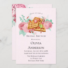 Möhippa Brunch Waffles Rosa och Mint Inbjudningar
