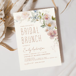 Möhippa Brunch WildblommBoho Elegant Shower Inbjudningar