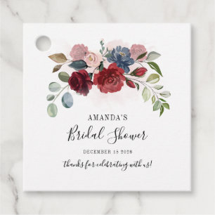 Möhippa Burgundy Rustic Blommigt Personlig Gåvor Etiketter