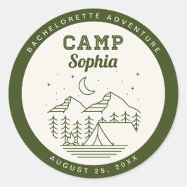 Möhippa Camp Party runda presentklistermärken Runt Klistermärke