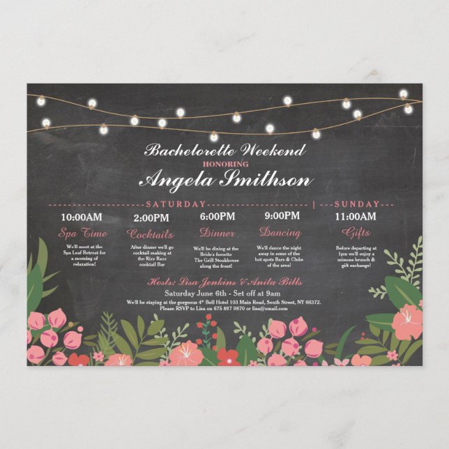 Möhippa Chalk Coral Itinerary Bachelorette Program (Framsida)