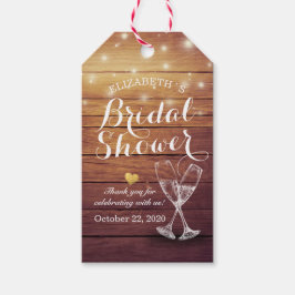 Möhippa Champagne Glass Wood String Ljus Presentetikett