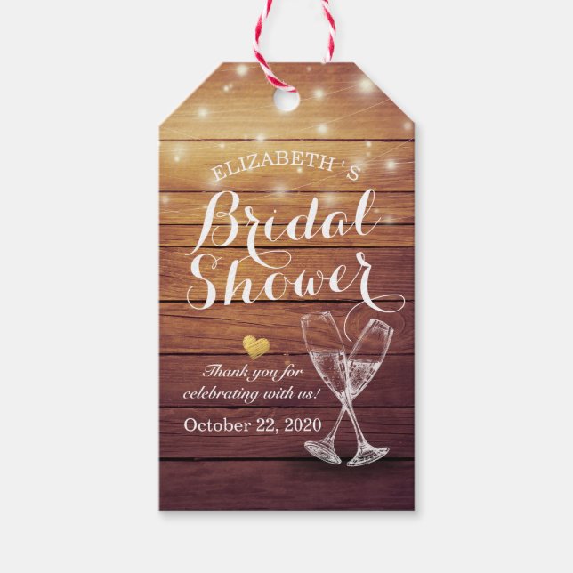 Möhippa Champagne Glass Wood String Ljus Presentetikett (Framsidan)