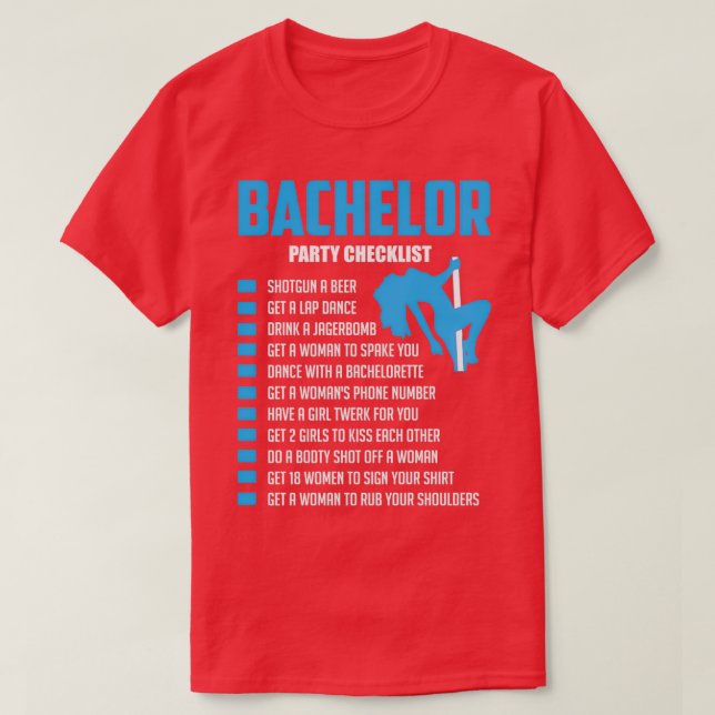 Möhippa Checklista Brud T Shirt (Design framsida)