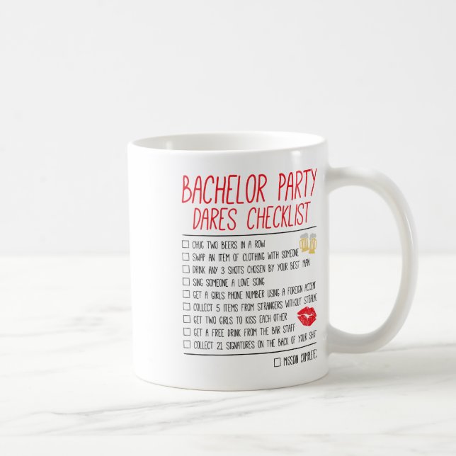 Möhippa Checklista Roligt Bröllop Groom  Kaffemugg (Höger)