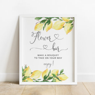 Möhippa Citrus Lemon Flower Pub Sign Poster