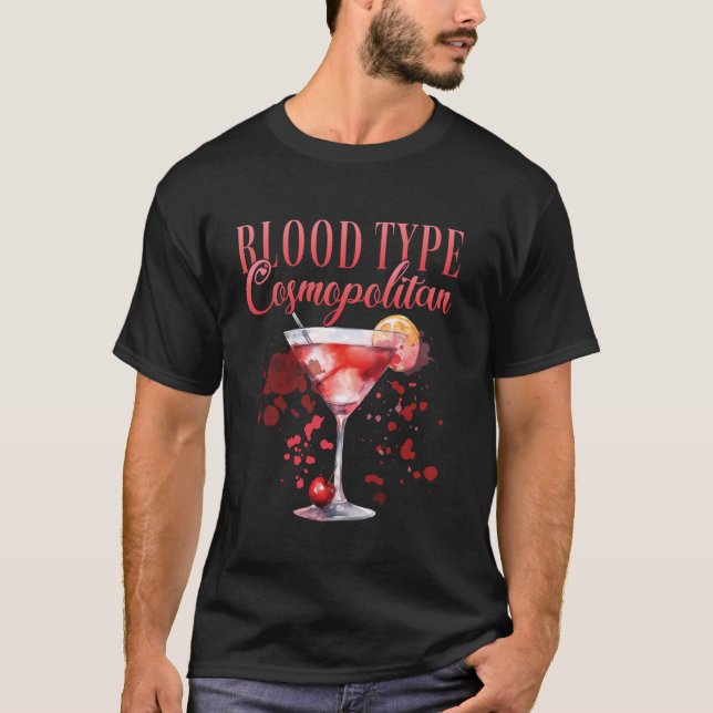Möhippa Cocktail Bartender Blodtyp Cosmopolit T Shirt (Framsida)