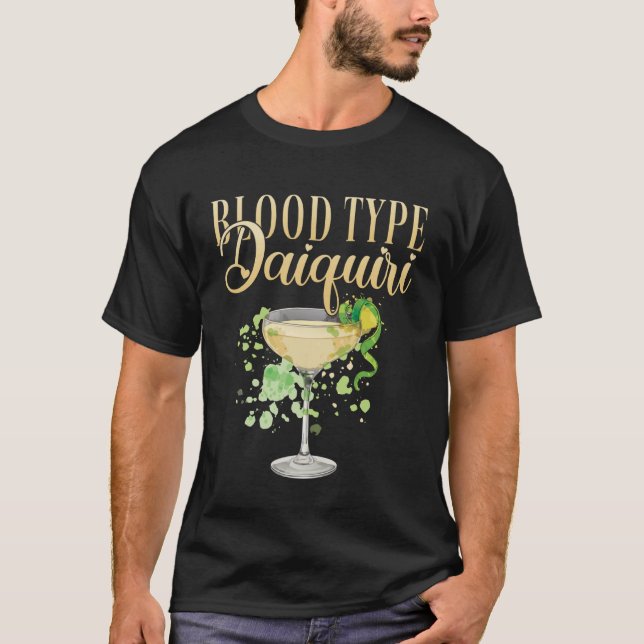 Möhippa Cocktail Blodtyp Daiquiri Långärmad T Shirt (Framsida)