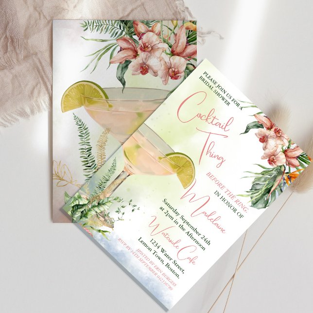 Möhippa Cocktail Sak Tropical Flower Inbjudningar (Skapare uppladdad)