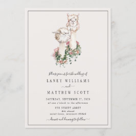 Möhippa Couple Llama Unique Bröllop Inbjudningar