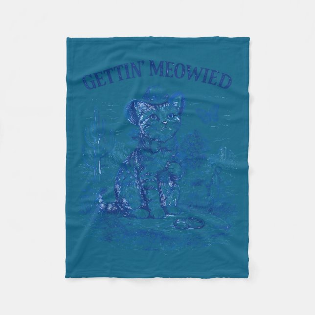 Möhippa cowboy cowgirl blir meowiedB Fleecefilt (Framsidan)